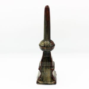 Vintage Drip Glaze Ceramic Finial 9" Handcrafted Décor Mantel Ornamental Piece